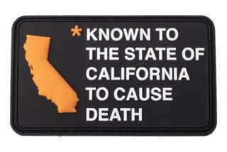 Violent Little Machine Shop Causes Death in California Morale Patch features a colorful design